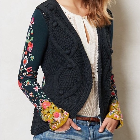 Anthropologie Sweaters - RARE Anthropologie Sleeping on Snow Cardigan